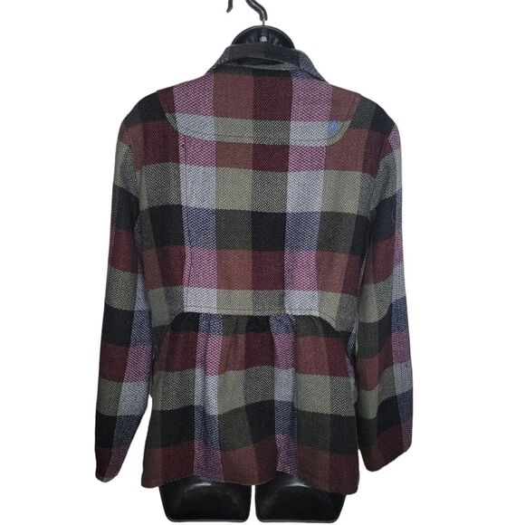 Volcom Plaid to The Bone pea coat jacket Size Large - Picture 2 of 7